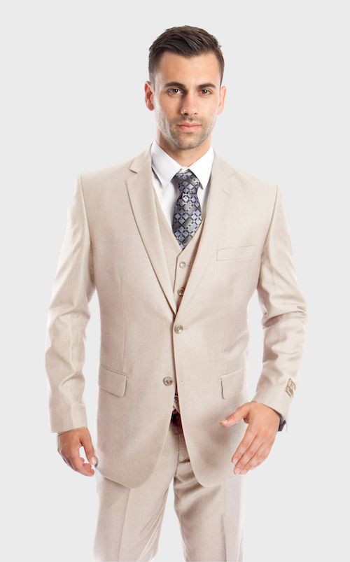 Tan Modern Fit 3-Piece Suit