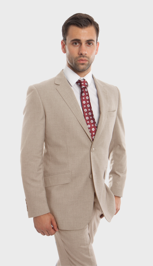 Tan Wool Twill Modern Fit Suit