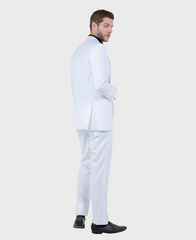 All White 1 Button Shawl Lapel Slim Fit Tuxedo