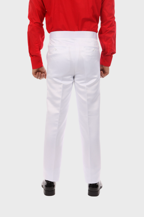 White Shiny Tuxedo Pants