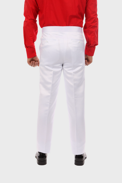 White Shiny Tuxedo Pants