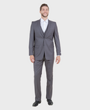 Midgrey 3 Piece Slim Fit Vested Suit