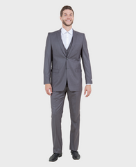 MidGrey 3 Piece Slim Fit Vested Suit