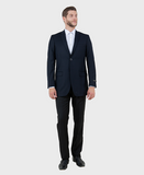 Navy Solid Two Button Sim Fit Blazer