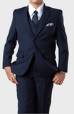 5 Piece Navy Boys 2 Button Suit