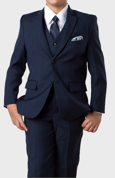 5 Piece Navy Boys 2 Button Suit