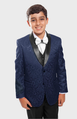 Boys Navy Floral Tuxedo