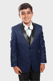 Boys Navy Floral Tuxedo