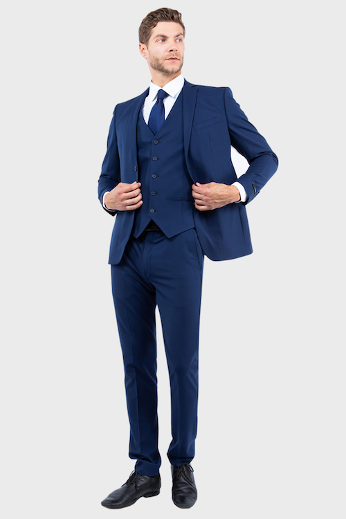 『TSJ SUITS 3P NAVY L』 Navy Stretch 3 Piece Suit – FlexSuits