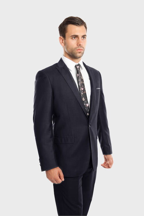 Navy One Button Men's Slim Fit Suit