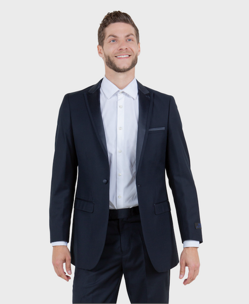 Navy 1 Button Peak Lapel Tuxedo