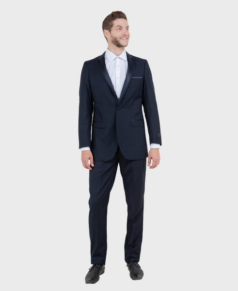 Navy 1 Button Peak Lapel Tuxedo