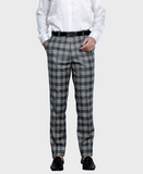 Navy Plaid Dress Pants