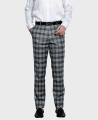 navy plaid pants