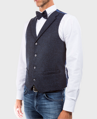 navy tweed suit vest