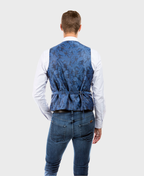 Navy Tweed Collared Vest