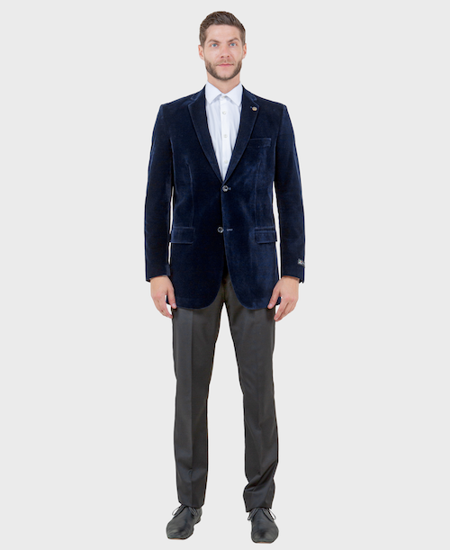 Navy Velvet 2 Button Blazer