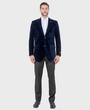 Navy Velvet-Double Breasted-Blazer