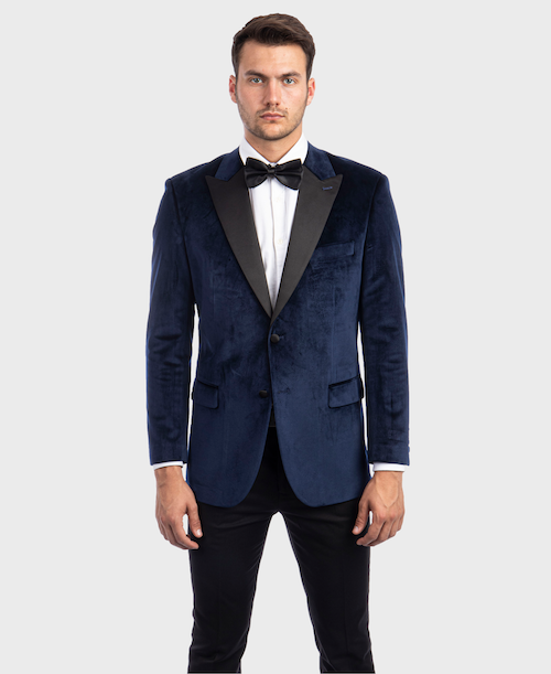 Dark blue velvet coat discount