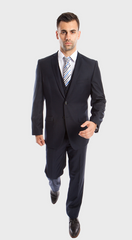 Navy 3 Piece Slim Fit Vested Suit