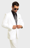 Off White One Button Slim Fit Suit