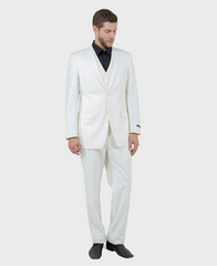 Off White Modern Fit 3 Piece Suit 60L Off White