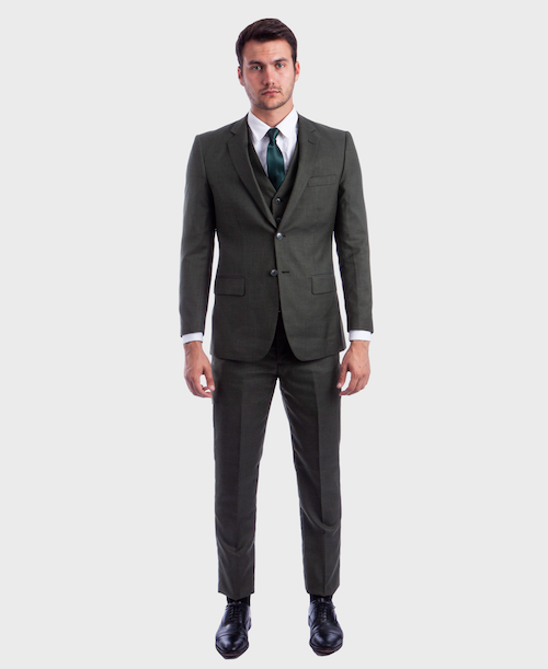 Olive 3 Piece Hybrid Fit Suit