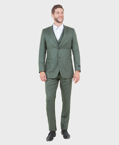 Olive 3 Piece Hybrid Fit Suit