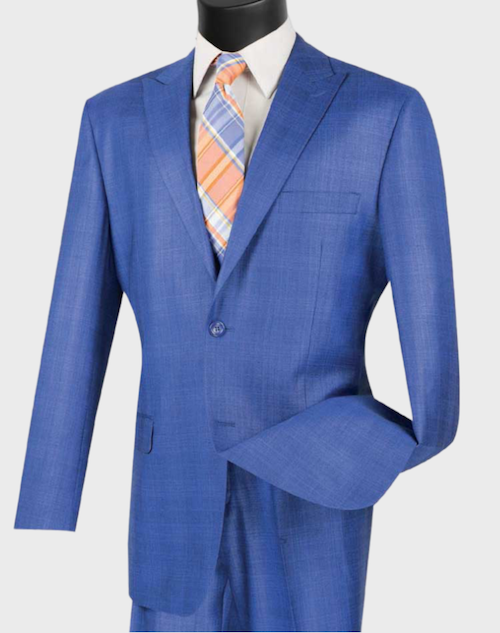 plaid blue suit