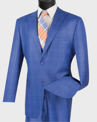 plaid blue suit