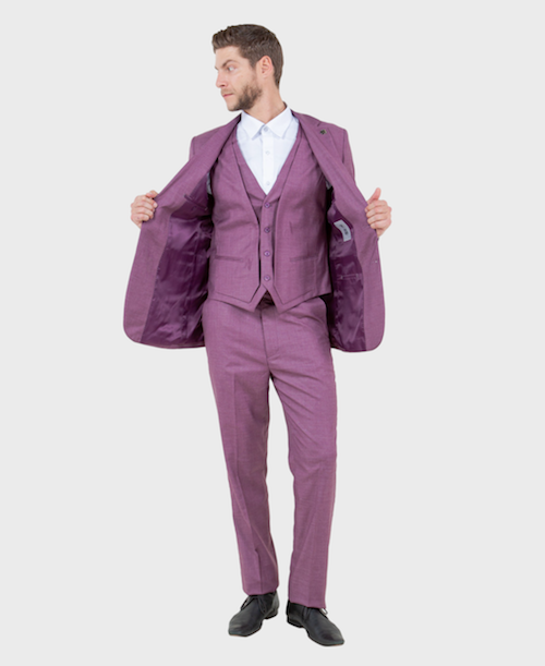 purple 3 piece suit