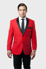 Red Tuxedo Jacket with Black Lapel