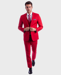 Red Ultra Slim Fit 3-Piece Prom Suit