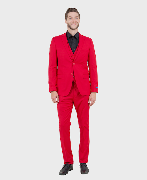 Red Ultra Slim Fit 3-Piece Prom Suit