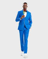 Royal Blue Slim Fit Wide Peak Lapel Suit
