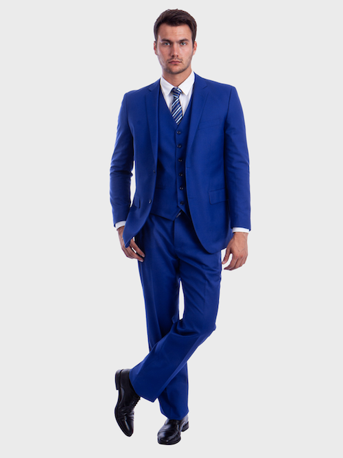 Royal Blue Modern Fit 3-Piece Suit