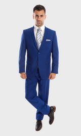 Two Button Blue Slim Fit Suit