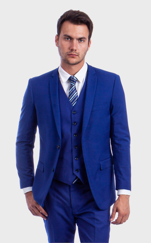 Royal Blue Modern Fit 3-Piece Suit