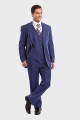 Royal Blue Pinstripe Modern Fit 3 Piece Suit