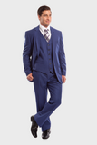 Royal Blue Pinstripe Modern Fit 3 Piece Suit