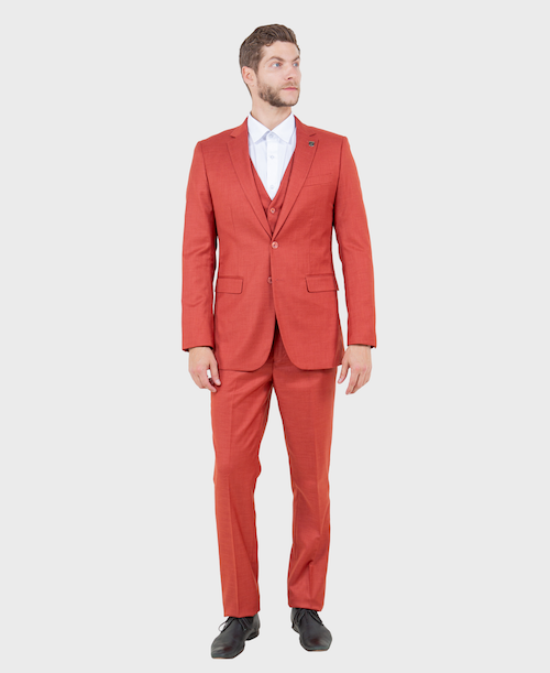 rust red mens suit 