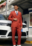 Rust Sharkskin Three Piece Suit