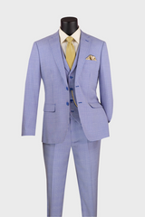 sky blue plaid suit 