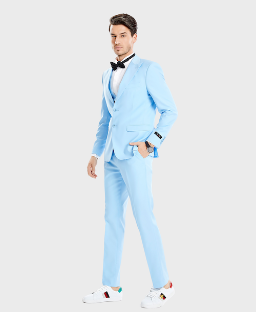 sky blue suit