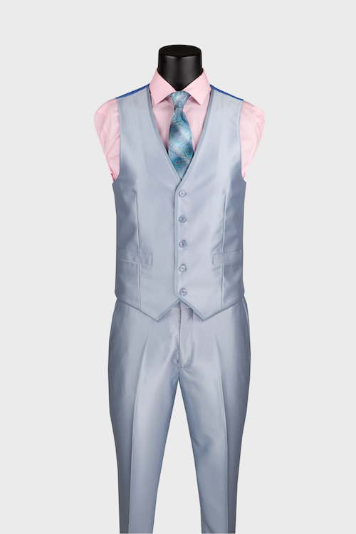 sky blue suit vest 