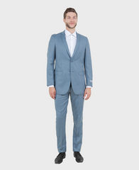 Smoke Blue Slim Fit Sharkskin Suit