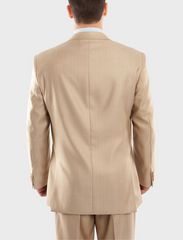 Stone Sharkskin Modern Fit 3-Piece Suit