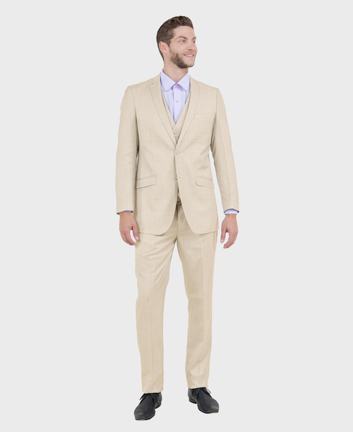 tan 3 piece suit