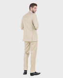 Tan 3 Piece Shiny Sharkskin Suit