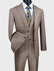 tan mens plaid suit